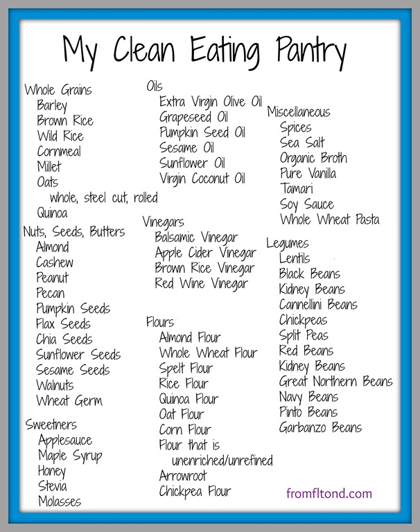 Clean eating pantry list  From Florida to North Dakota